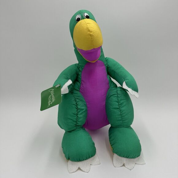 Vintage Nylon Plush Dinosaur Stuffed Animal Celebration by Gibson Greetings (2) - Picture 9 of 16